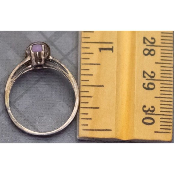 Size 8, Vintage Purple Abstract Stone Sterling Silver Wrap Ring by Avon - G47 - Picture 3 of 3